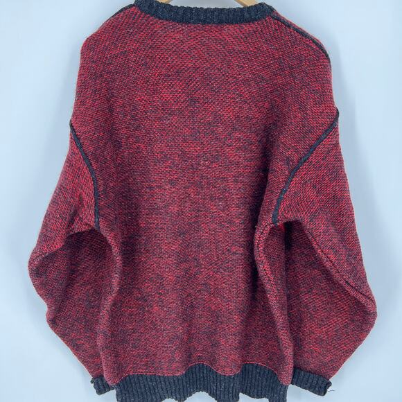 Damon Tall Man Vintage 100% Wool Red Argyle Sweater Size XLT - Picture 3 of 9